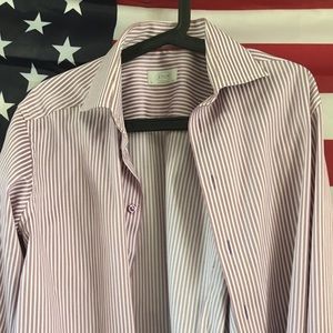 PINK STRIPE 15 1/2 39 Contemporary ETON DressShirt